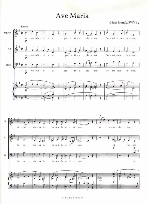 Franck Ave Maria SAB Orgel